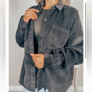 Emory Park Black Corduroy Button-Up Shirt